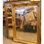 Gilt framed bevel edged mirror, 97 x 66 cm and a further mirror, 89 x 64 cm. Not available for in-