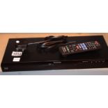 Panasonic Blu Ray disc player with power supply and remote control. Working at time of lotting. P&