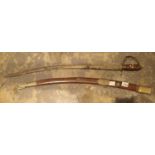 Anglo Indian wooden scabbard steel sword. Not available for in-house P&P, contact Paul O'Hea at