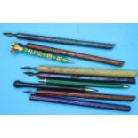 A selection of vintage dip pens and pencils. P&P Group 1 (£14+VAT for the first lot and £1+VAT for