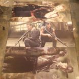 Three large Walking Dead related frameless prints, 50 x 120 cm. Not available for in-house P&P,