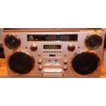 Black GPO Brooklyn large 1980s-Style Boombox - CD, cassette, DAB+ & FM Radio, USB, Bluetooth