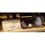 Rowenta steam iron and a handheld electric steamer. Not available for in-house P&P, contact Paul O'