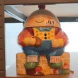 Humpty Dumpty ceramic biscuit barrel. Not available for in-house P&P, contact Paul O'Hea at