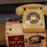 Ivory, GPO746 Retro push button telephone replica of the 1970s classic, compatible with modern