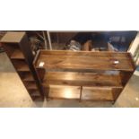 Two shelf oak bookcase and a CD rack. Not available for in-house P&P, contact Paul O'Hea at