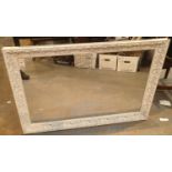 Large moulded mirror painted frame, 73 x 113 cm. Not available for in-house P&P, contact Paul O'