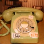 Mint green, GPO746 Retro rotary telephone replica of the 1970s classic, compatible with modern