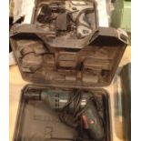 A cased cordless drill and a PSBM 500 B3 corded drill with continental plug. Not available for in-