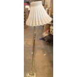 A modern brass standard lamp and shade. Not available for in-house P&P, contact Paul O'Hea at