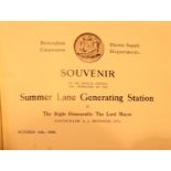 Souvenir book of the official opening and inspection of the Summer Lane Generating Station in