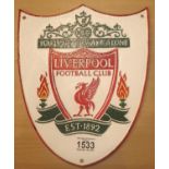 Cast iron Liverpool Football Club sign, H: 33 cm. P&P Group 2 (£18+VAT for the first lot and £3+