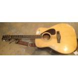 Six string Yamaha FG-340 acoustic guitar. Not available for in-house P&P, contact Paul O'Hea at