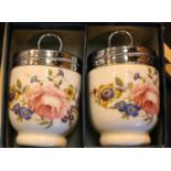 A boxed pair of Royal Worcester egg coddlers. Not available for in-house P&P, contact Paul O'Hea