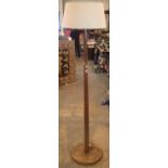 Art Deco inlaid mahogany tall standard lamp with shade. Not available for in-house P&P, contact Paul