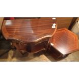 Vintage type mahogany half moon hallway table and a smaller side table. Not available for in-house