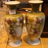 Pair of Victorian floral vases (Boston). Not available for in-house P&P, contact Paul O'Hea at