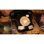 Black, GPO746 Retro rotary telephone replica of the 1970s classic, compatible with modern