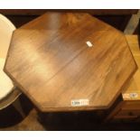 Mahogany octagonal topped table. Not available for in-house P&P, contact Paul O'Hea at Mailboxes