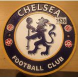 Cast iron Chelsea FC plaque, D: 24 cm. P&P Group 1 (£14+VAT for the first lot and £1+VAT for