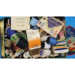 Box of vintage buttons, cotton reels etc. P&P Group 1 (£14+VAT for the first lot and £1+VAT for