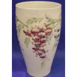 Moorcroft for Liberty and Co, Large flared vase, white ground in the Wisteria pattern, H: 23 cm.