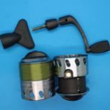 Two spare spools and a winding arm for Fox Stratos FS 7000. P&P Group 2 (£18+VAT for the first lot