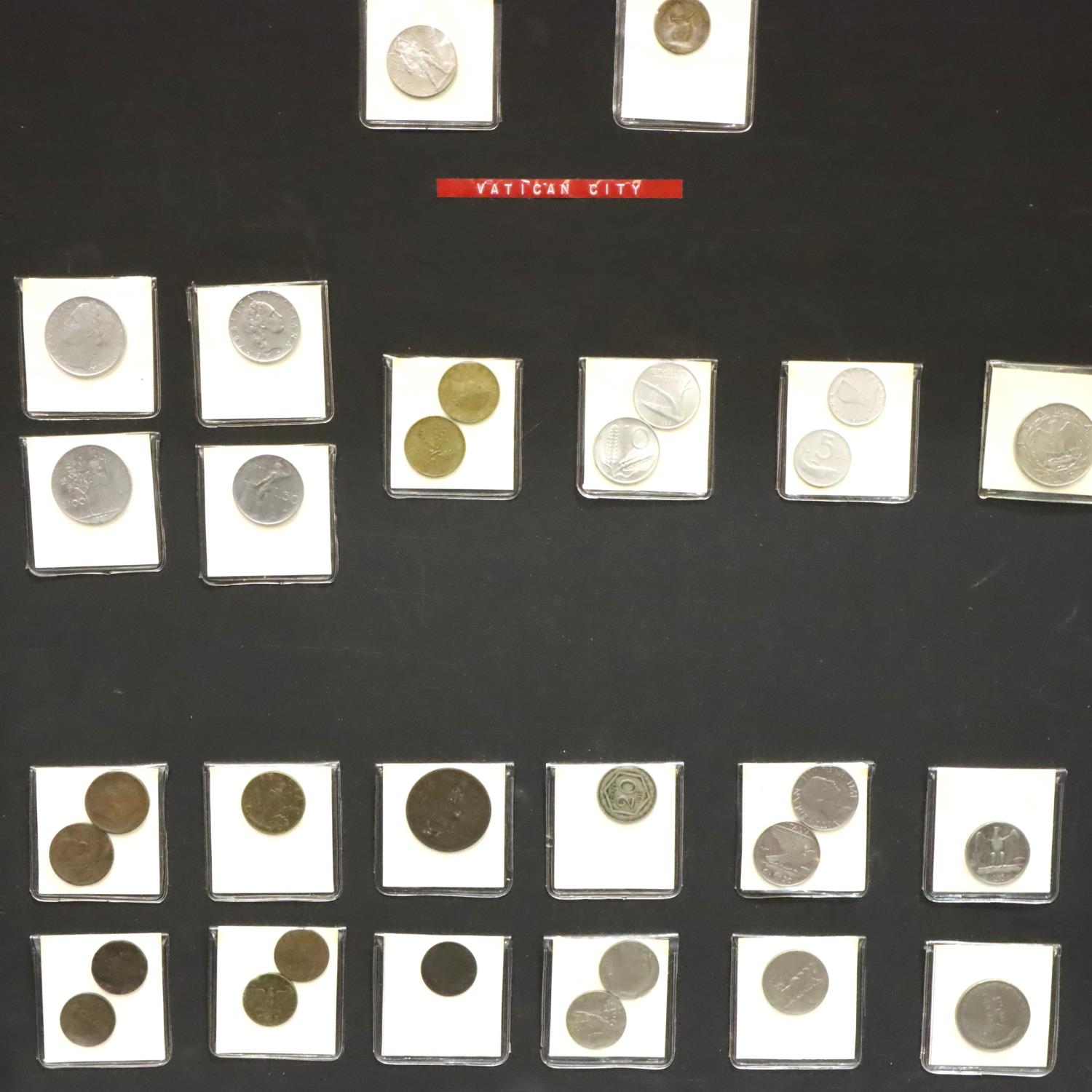 Coins of Europe, including France, Belgium, Italy and others. All mounted in sleeves onto five - Image 2 of 5