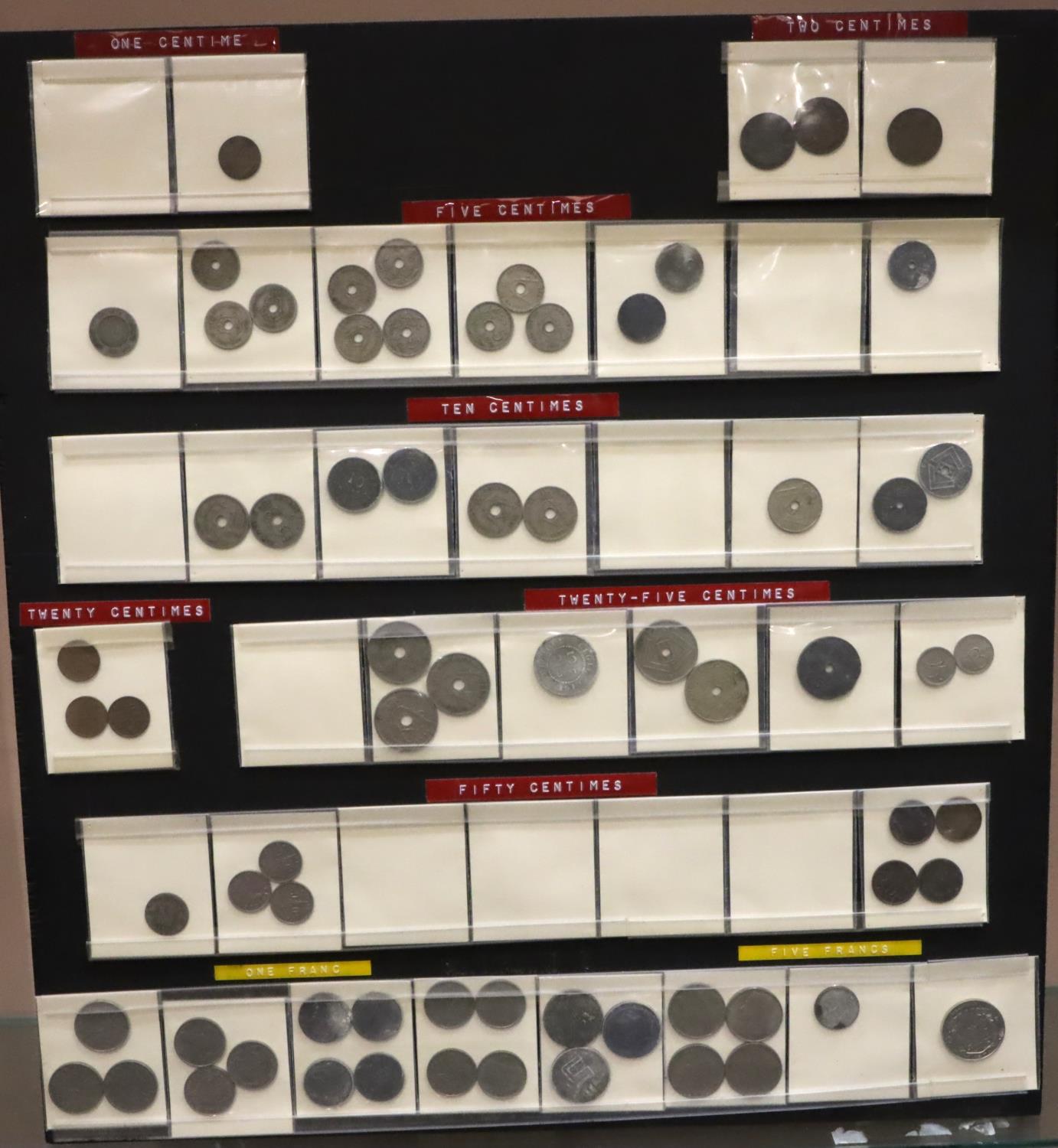 Coins of Europe, including France, Belgium, Italy and others. All mounted in sleeves onto five - Image 5 of 5