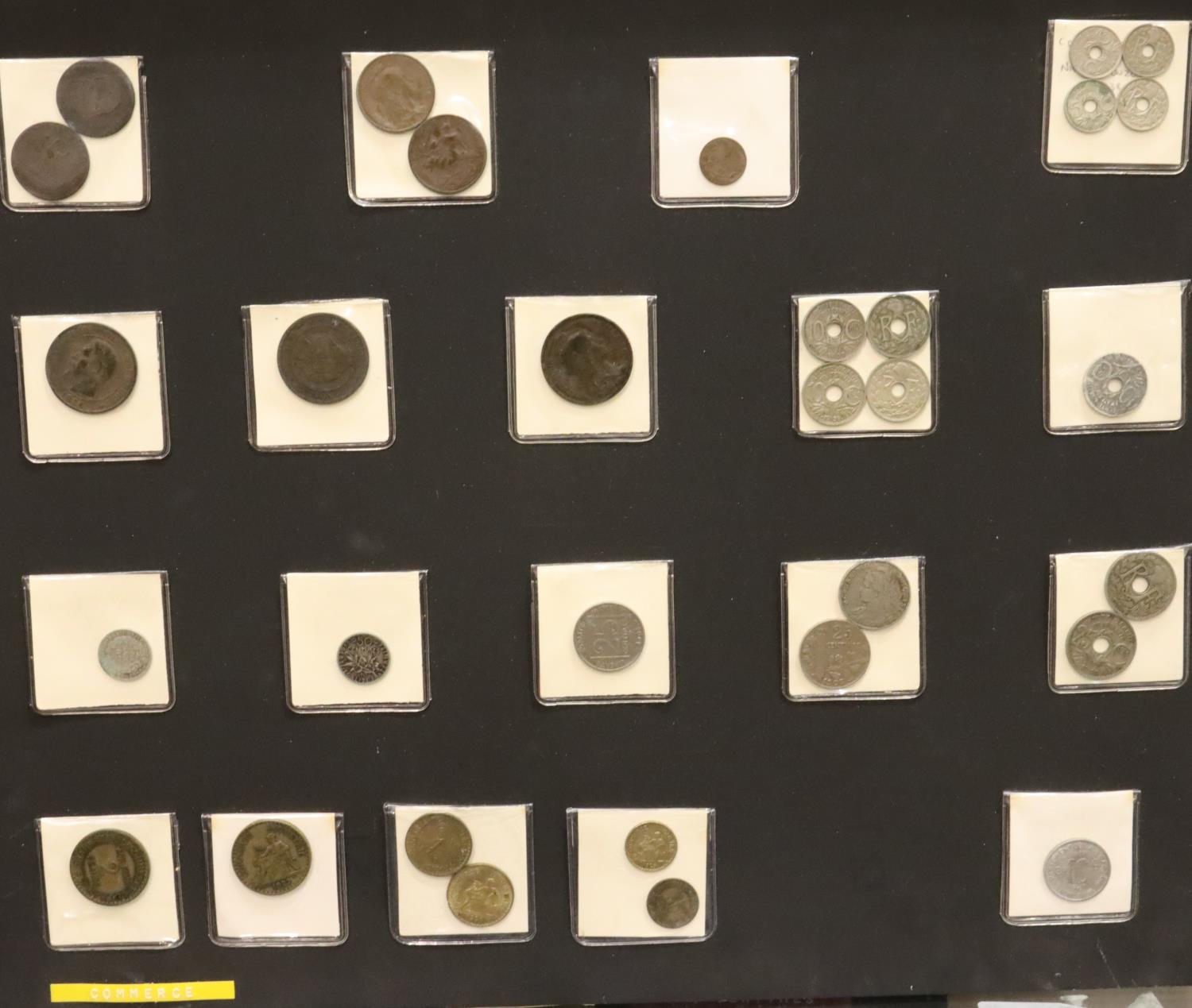 Coins of Europe, including France, Belgium, Italy and others. All mounted in sleeves onto five - Image 4 of 5