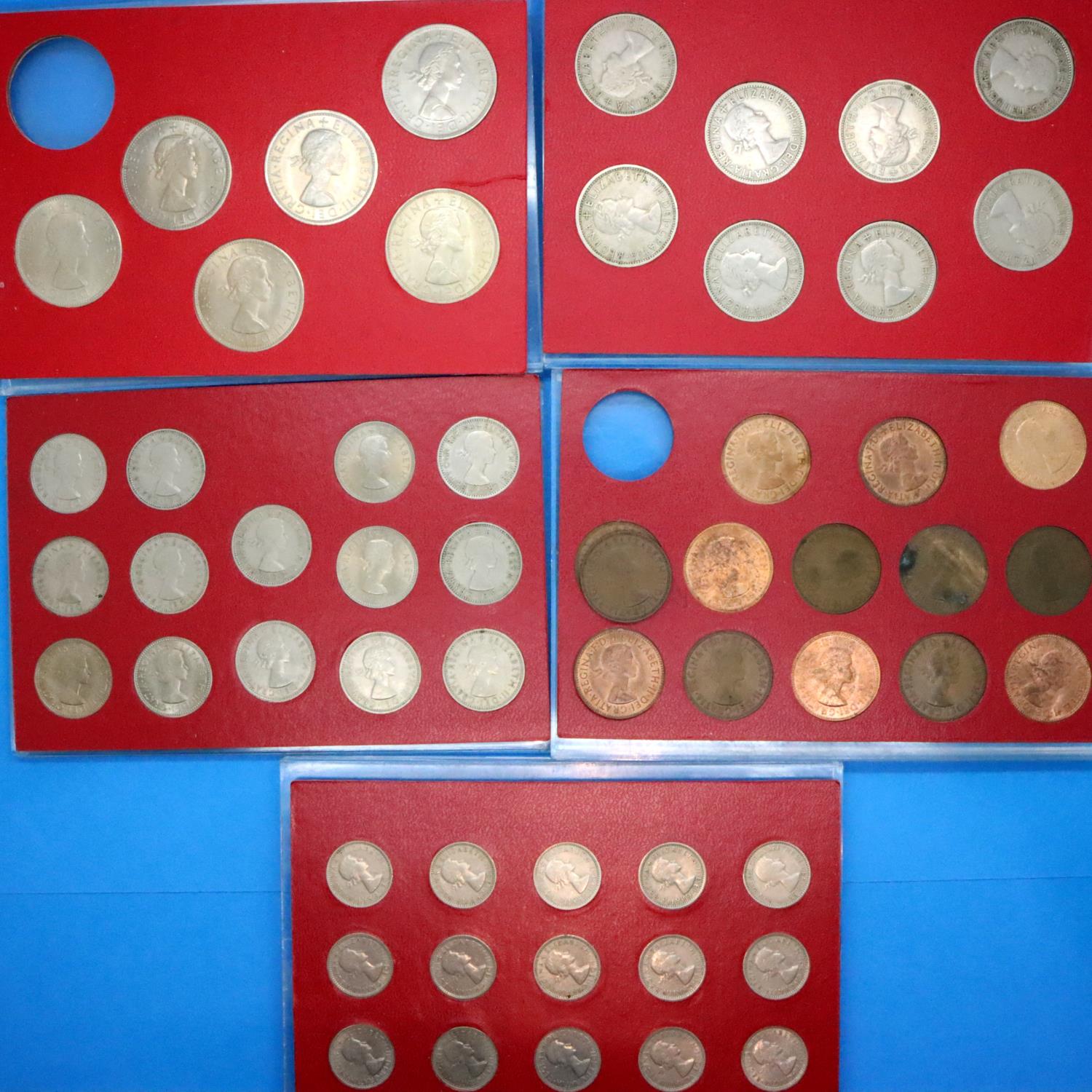 1953 - 1967 pre-decimal coinage of Elizabeth II, mixed denominations in presentation cases, - Image 2 of 2