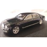 Minichamps 1/43 scale Bentley Mulsanne in excellent condition, missing N/S wing mirror, black,