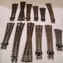 Twelve OO scale Peco points/crossings, weathered ex layout condition. P&P Group 1 (£14+VAT for the