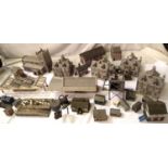 Selection of built OO scale buildings, resin, plastic and card construction, mostly in good/ex