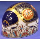 Royal Crown Derby Ladybird with gold stopper, boxed, L: 5 cm. No cracks, chips or visible