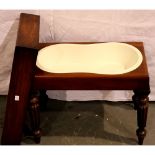 Victorian walnut bidet with ceramic pot. Not available for in-house P&P, contact Paul O'Hea at