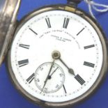 Hallmarked silver open face, key wind pocket watch, dial marked The New Victor, English lever, Jones