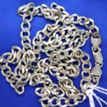 Sterling silver neck chain, stamped 925, L: 76 cm, 42g. P&P Group 1 (£14+VAT for the first lot