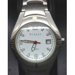 Vialli; gents boxed stainless steel wristwatch, working at lotting. P&P Group 1 (£14+VAT for the
