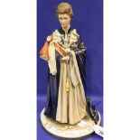 Large Capodimonte limited edition figurine of Her Majesty The Queen, H: 37 cm. P&P Group 3 (£25+