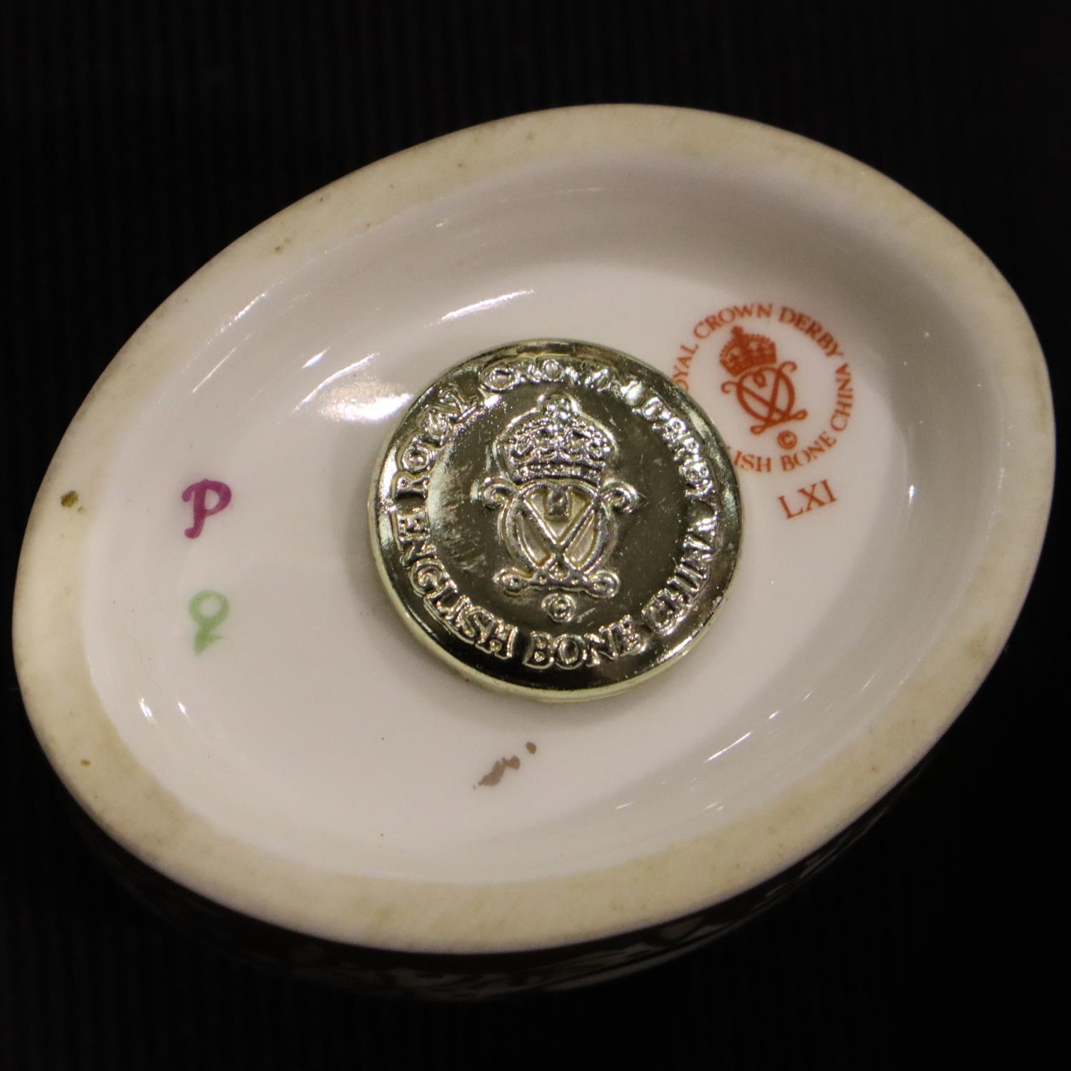 Royal Crown Derby Ladybird with gold stopper, boxed, L: 5 cm. No cracks, chips or visible - Image 2 of 2