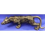 Large cast iron stalking jaguar, L: 41 cm. P&P Group 3 (£25+VAT for the first lot and £5+VAT for