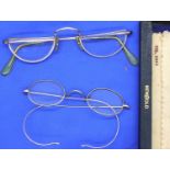 Two pairs of gold plated vintage spectacles. P&P Group 1 (£14+VAT for the first lot and £1+VAT for