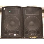 Large pair of Skytec music speakers, H: 60 cm. Not available for in-house P&P, contact Paul O'Hea at
