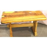 Elm slab coffee table, 33 x 80 cm. Not available for in-house P&P, contact Paul O'Hea at Mailboxes