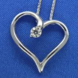 18ct white gold diamond set Amorous heart pendant necklace, from The Hearts on Fire range, boxed