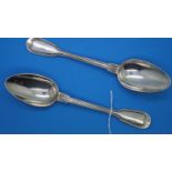 Pair of 19th century French silver plated Christoffle serving spoons, part of a suite of cutlery