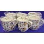 Six new and unused Minton Haddon Hall mugs. No cracks, chips or visible restoration. P&P Group 3 (£