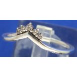 Pandora sterling silver wishbone ring, boxed, size O/P. P&P Group 1 (£14+VAT for the first lot