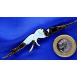 Charles Horner bluebird pin brooch, L: 80 mm. Damage to enamel. P&P Group 1 (£14+VAT for the first